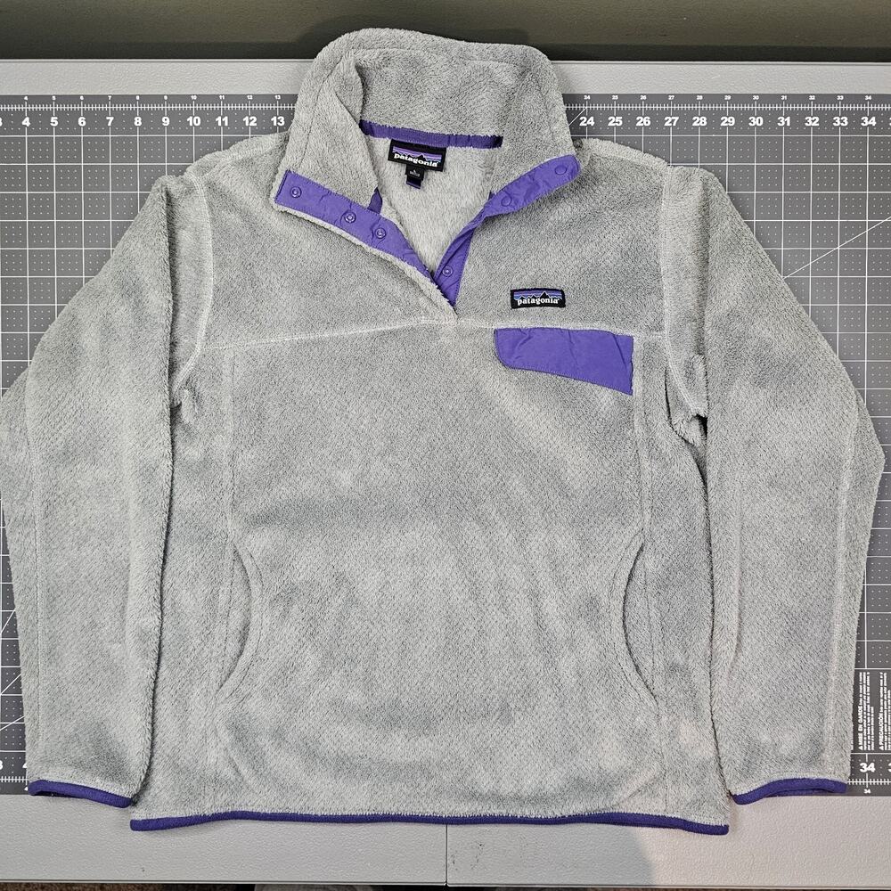 Patagonia Synchilla Snap T Womens Large Gray Outdoors Gorpcore Fleece Light Pile